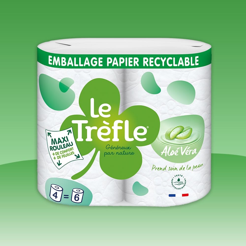 Papier toilette - Le Trèfle® Maxi Feuille Aloé Véra