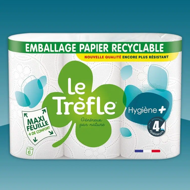 Papier toilette - Le Trèfle® Maxi Feuille Hygiène+